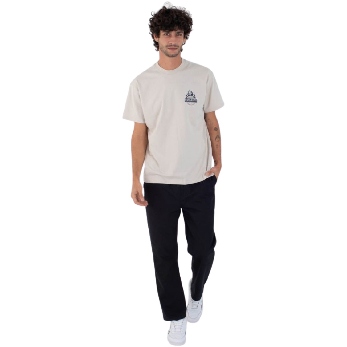 2025 Hurley Mens Global Fire T-Shirt HFA25MMTS04628 - Bone